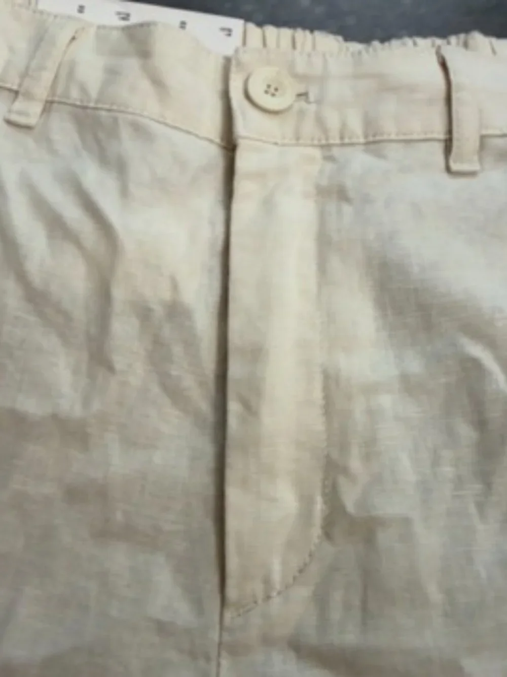 UNIQLO Off-White Linen Cotton Tapered Trousers – Size Small (Waist 26–27”)